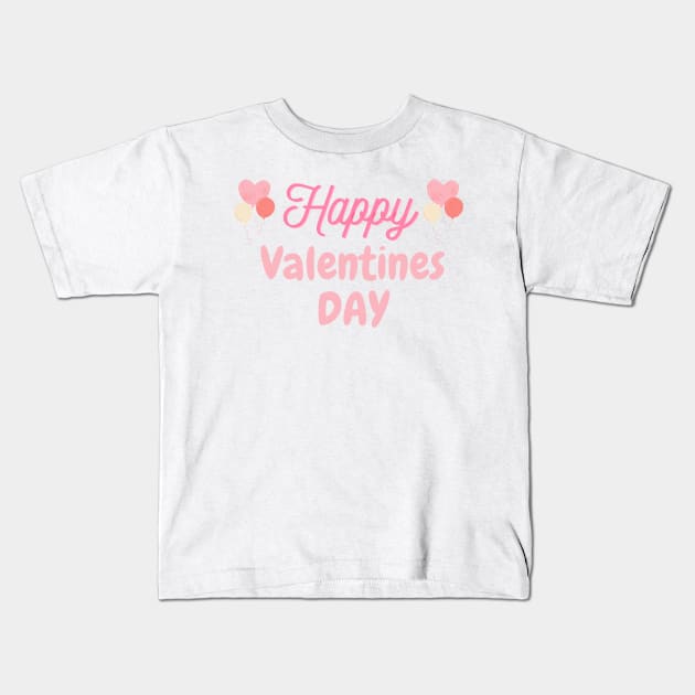 Happy Valentines Day Kids T-Shirt by Simple D.